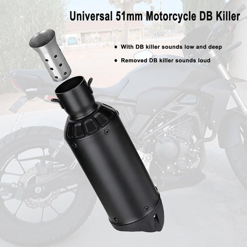 DgNeLai Motorcycle DB Killer 51mm Universal Exhaust Muffler Silencer Baffle Removable Noise Eliminator - Image 3